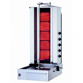 Aparat electric KALITEGAZ pentru shaorma-kebab cu 5 arzatoare, 55x71x123cm, putere instalata 9 kW, 380V / 50Hz, alimentare electric, electric, inox