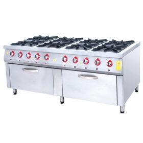Masina de gatit pe gaz cu 8 arzatoare si cuptor