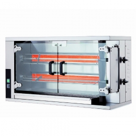 Rotisor pe gaz cu 2 tepuse pentru 8-10 pui