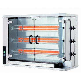 Rotisor pe gaz cu 3 tepuse pentru 12-15 pui