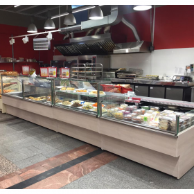 Vitrina frigorifica 254 cm cu sistem frigorific static si motor interior, temperatura de lucru -5°C - +5°C