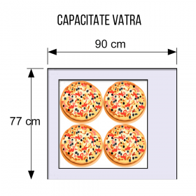 Cuptor electric pentru pizza, cu o camere de coacere si panou de control analog -  4 pizza / 30 cm